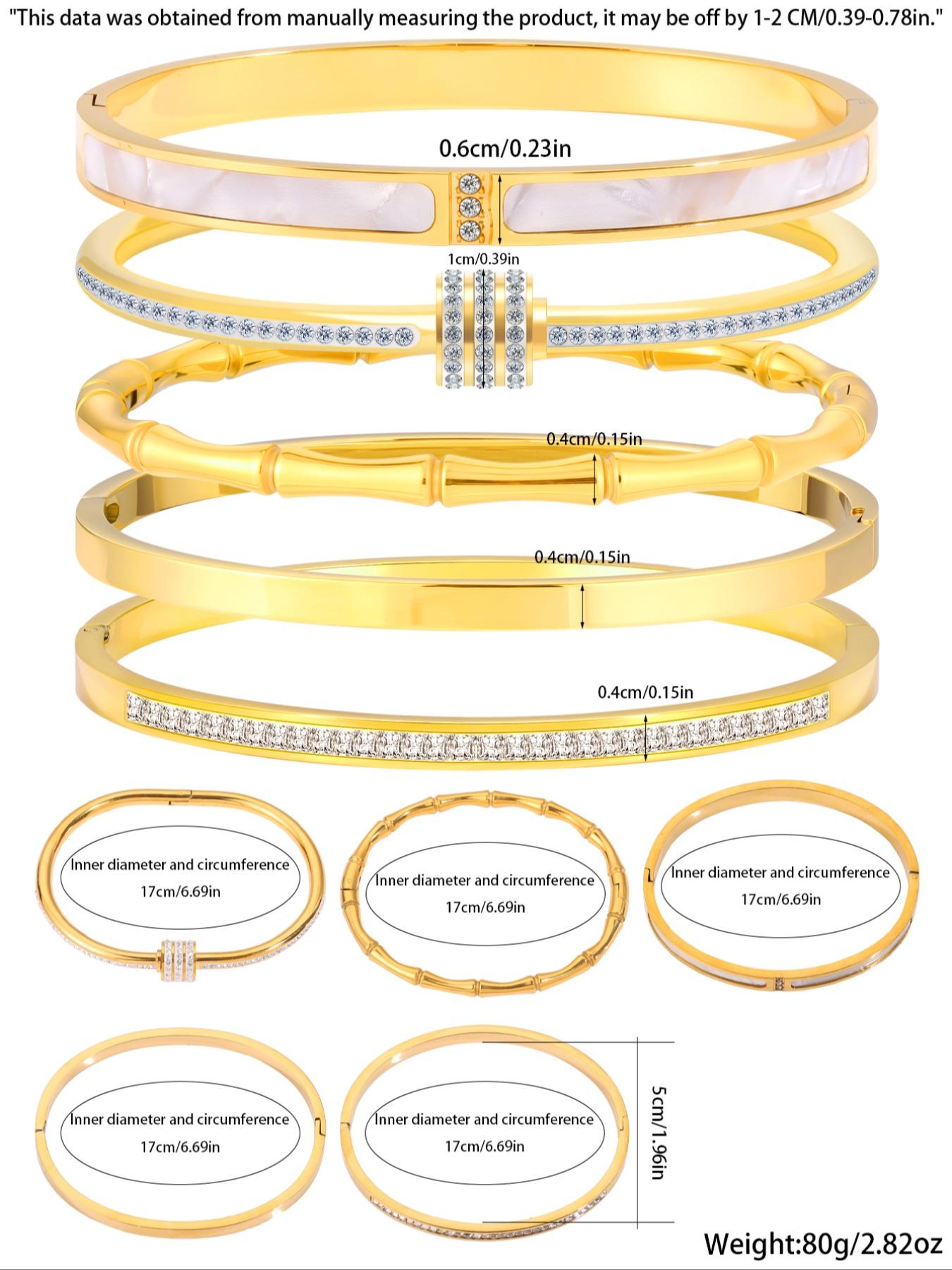 Elegant Rhinestone-Decorated Bangle, Trendy Stackable Bangle, Fashion Jewelry for Women and Men, Perfect for Parties and Daily Wear, Versatile All-Match Jewelry Birthday Gift, Mix Bracelets