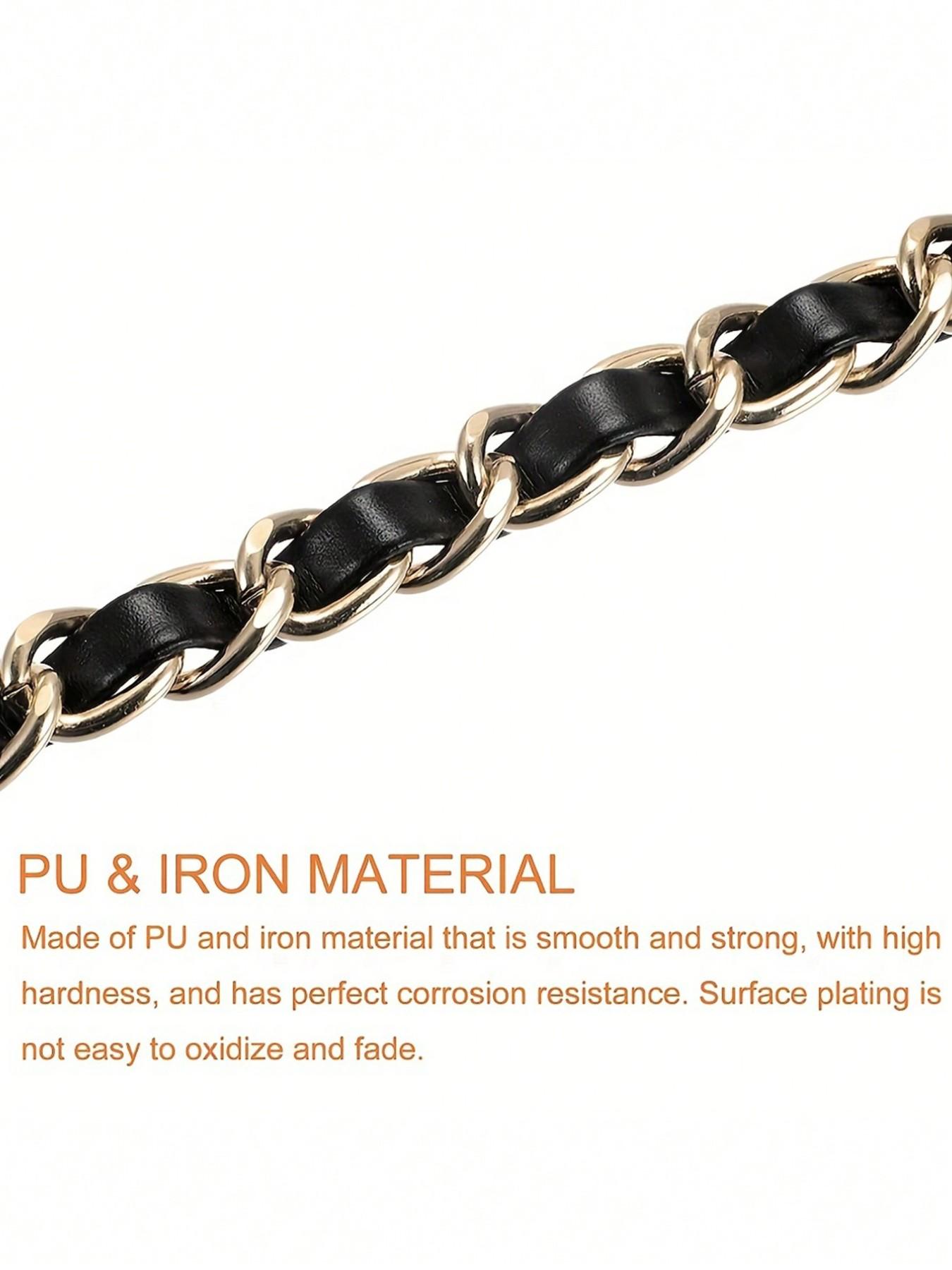 A PU leather chain shoulder strap, suitable for handbags, backpacks, phone cases, etc., can be used as a single shoulder crossbody strap or a replacement accessory for metal chain bags, a versatile crossbody bag chain shoulder strap, Accessories for Bags
