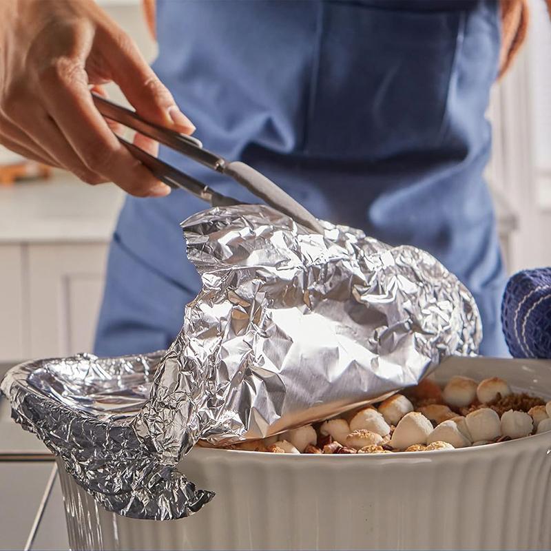 Heavy duty Aluminum Foil Roll ,Total 120 Square Feet ,18 Inch Width,for Restaurant Use,Disposable Food Wrapping for Burritos,Hot Dogs,and Sandwiches Kitchenware Cookware Cooking