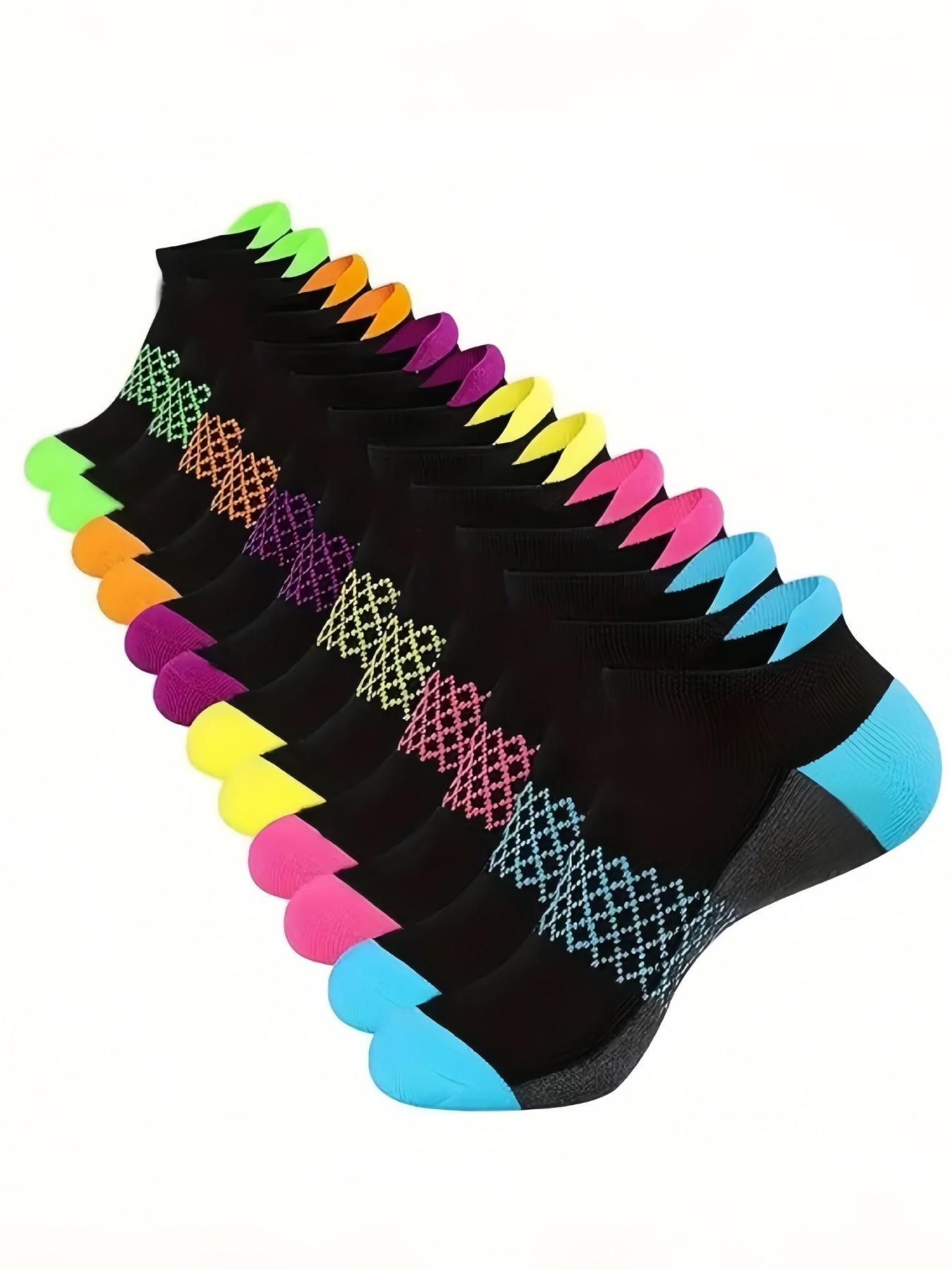 Men's Colorblock Low Cut Socks, Casual Comfy Breathable Socks for Daily Wear, Men's Socks for All Seasons
