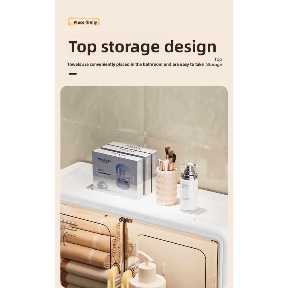 Dustproof Wall-mounted Storage Box for Toiletries, Tissue, Shower Gel, Shampoo, etc., No-drill Wall-mounted Storage Box for Bathroom, Toilet, and Shower Room