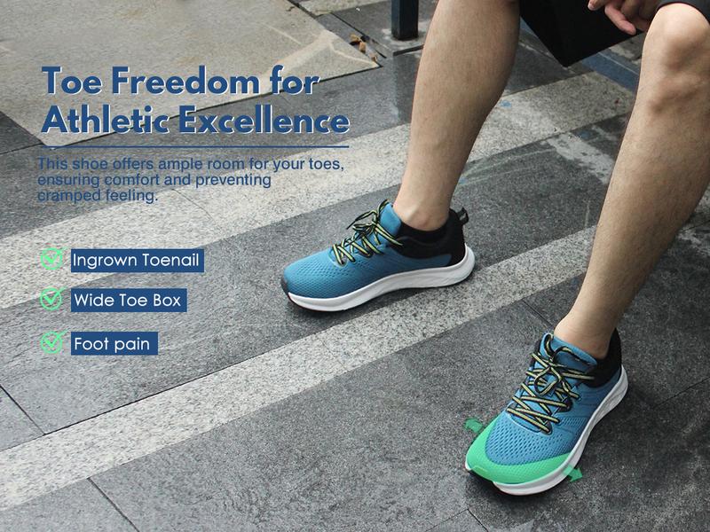 Ortho+rest Men Wide Toe Box Shoes Pain Relief Running Shoes Wide Width Sneakers for Ingrown Toenail Closed Trainer Walking Shoes Men's Casual