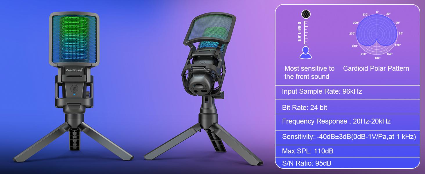 【NOT XBox】ZealSound Gaming USB Microphone, Noise Cancellation Condenser mic, RGB Microphone with Mute, Gain, Monitoring, Boom Arm, Pop Filter for Phone, PC, Computer, PS4, PS5, Mac, Streaming, Podcast 【NOT XBox】ZealSound Gaming USB Microphone, Noise Cancellation Condenser mic, RGB Microphone with Mute, Gain, Monitoring, Boom Arm, Pop Filter for Phone, PC, Computer, PS4, PS5, Mac, Streaming, Podcast