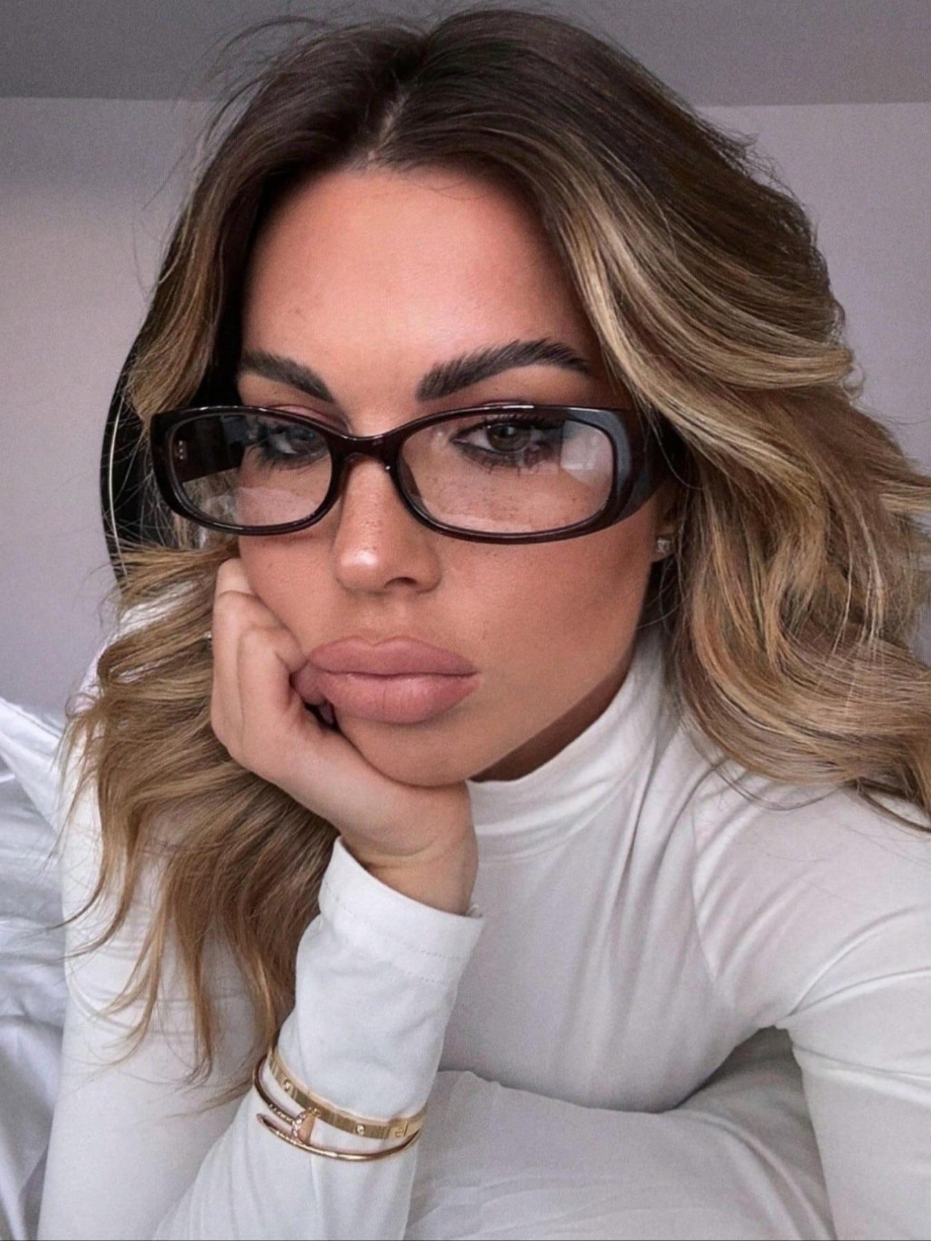 Elegant Y2K Rectangular Frame Leopard Pattern Glasses for Women, Suitable for Daily Life, Office Commute, Business Casual Wear, Fashion Eyeglasses