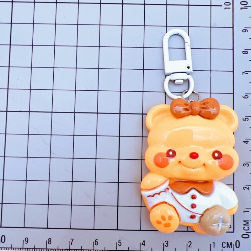 Cute Cartoon Butter Bear Resin Doll, DIY Keychain, Backpack Strap Accessory, Craft Material, Fun Decoration, Perfect Gift Idea