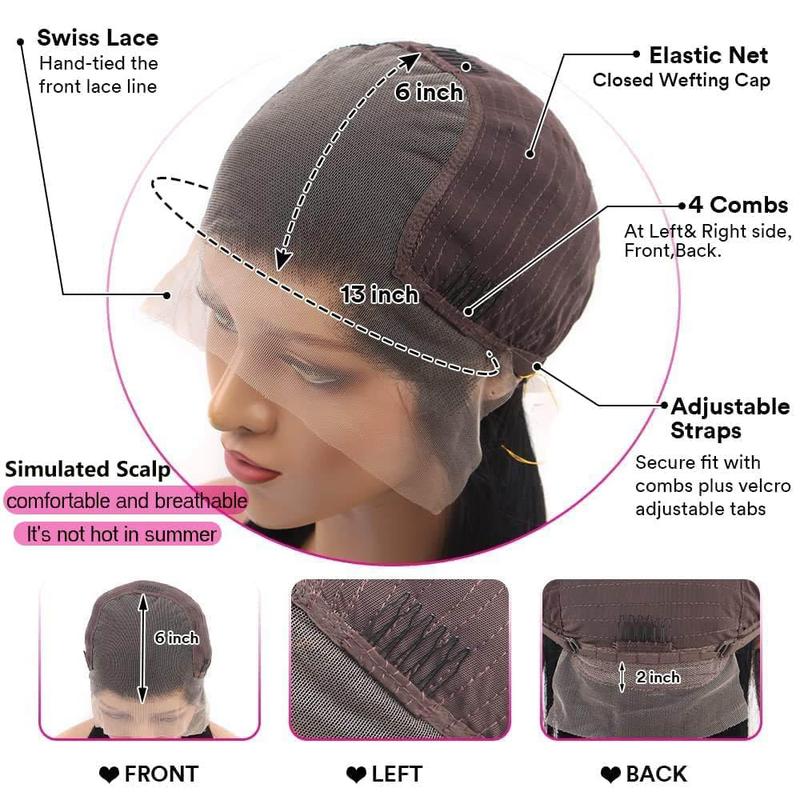 13x6 HD Transparent Lace Frontal Wigs Human Hair Water Wave Lace Front Wigs Pre Plucked 180% Density Deep  Wave Wet and Wavy