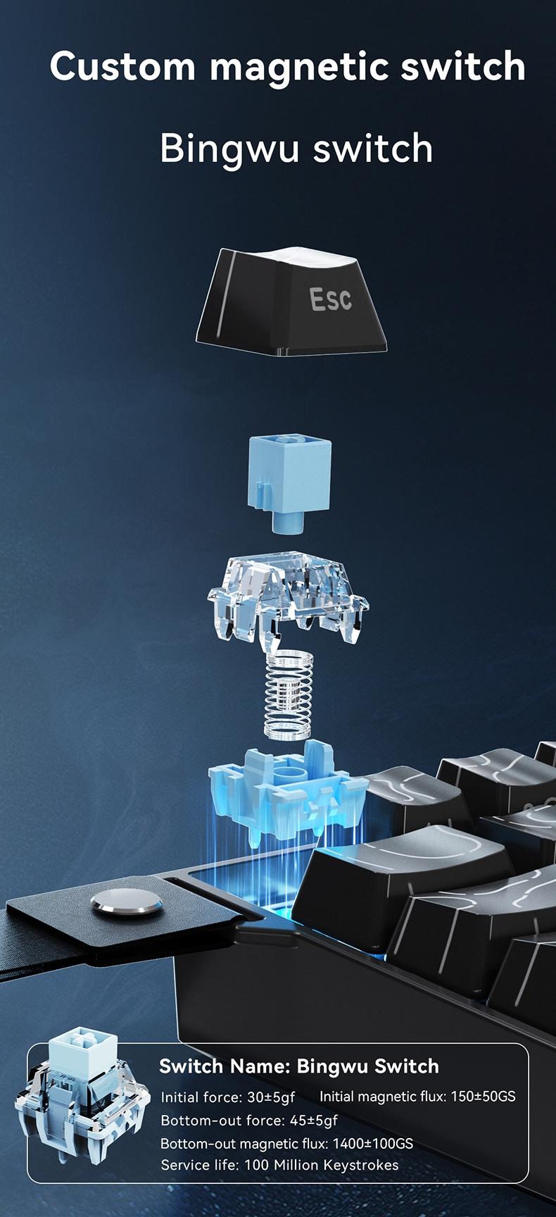 AK680 V2 wired gaming mechanical keyboard AJAZZ e-sports game specific axis ice island switch gaming player computer office compact mechanical keyboard 8K return rate RGB DIY multi scene applicability