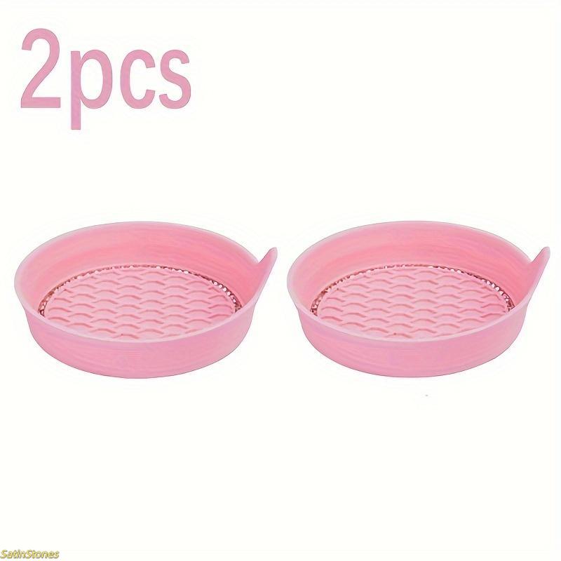 2 Pack Bling Rhinestone Car Cup Coasters, Non Slip Rubber Round Cup Mats, Stylish Auto Interior Decor Accessories for Universal Car Cup Holder Use