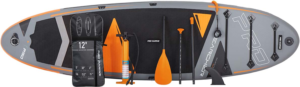 PRO MARINE 10'/12' Inflatable Stand up Paddle Boards Adjustable Paddle SUP Carry Bag & Fast Pumping Orange FathersDayGift