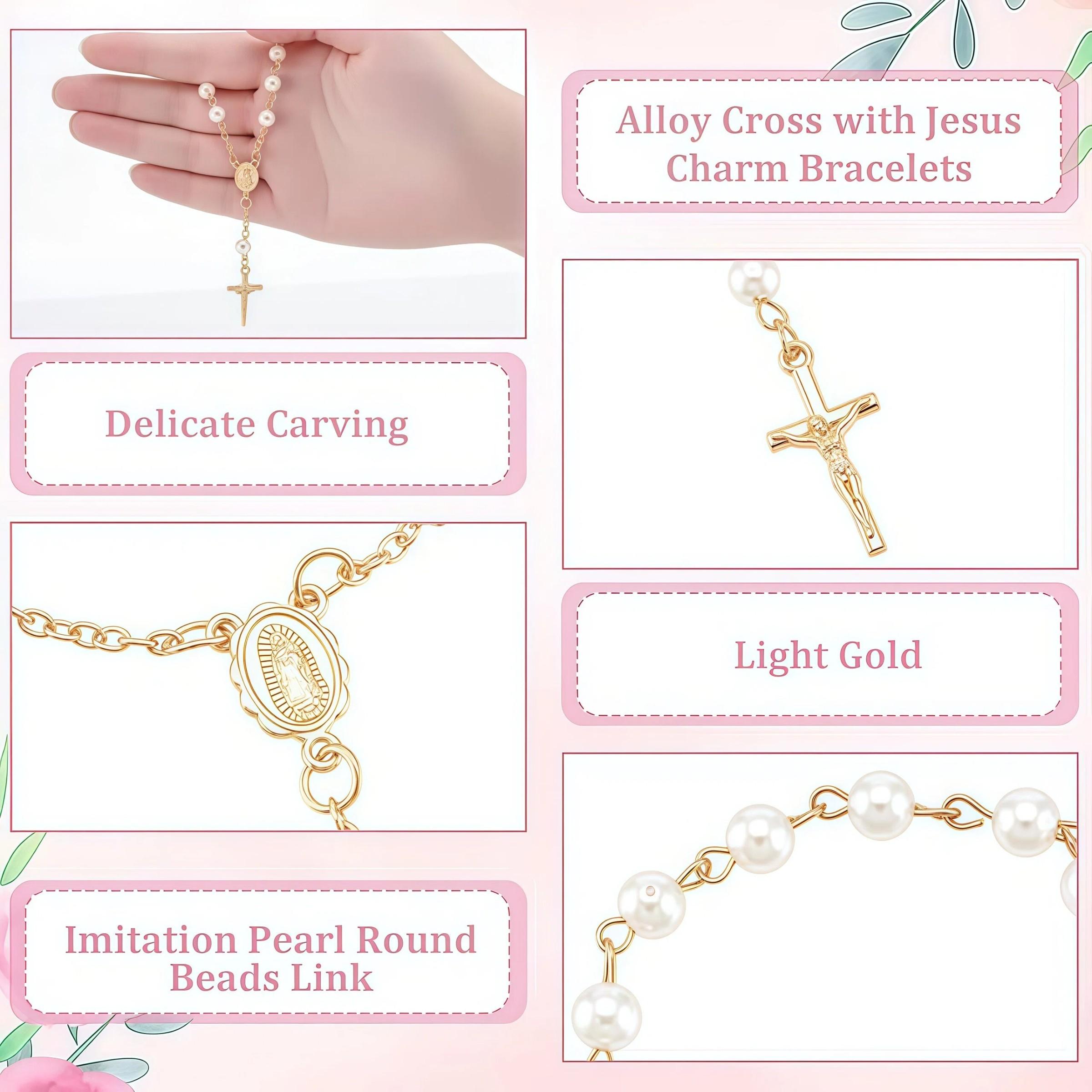 120pcs Baptism Shower Wedding First Communion Decoration Kit, Includes Mini Beads, Cross-Shaped Boxes, Gift Bags, Kraft Paper Labels