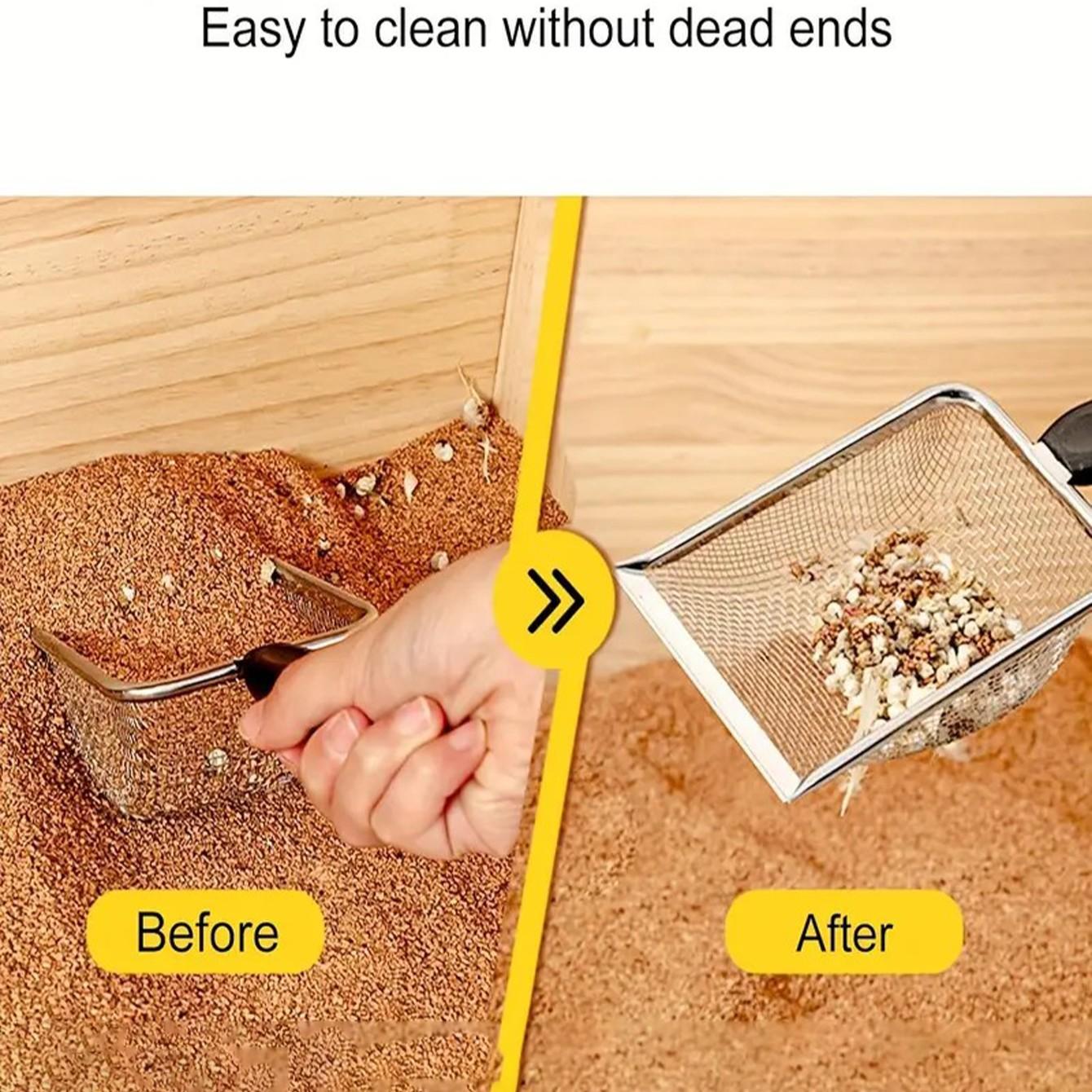 Stainless Steel Pet Litter Scoop, Efficient Litter Scoop for Easy Dog and Cat Waste Removal, Durable and Easy To Clean Design for Long-lasting Use, Litter Box Scooper