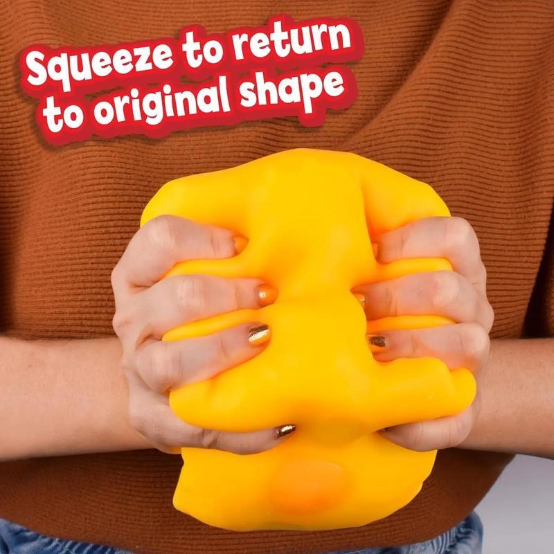 Yellow Cheese Squashy, Soft Novelty Squeeze Toy, Rebounding Sensory Toy Helps Relax & Focus, Sensory Cheese for Kids & Adults, TPR Material Food Theme Cheese Cubes Stress Balls for Adults