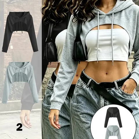 Women's Casual Long Sleeve Sweatshirt Hoodie, Adjustable Drawstring Design, Plain Fitted Style for All Seasons, Casual Sweatshirts