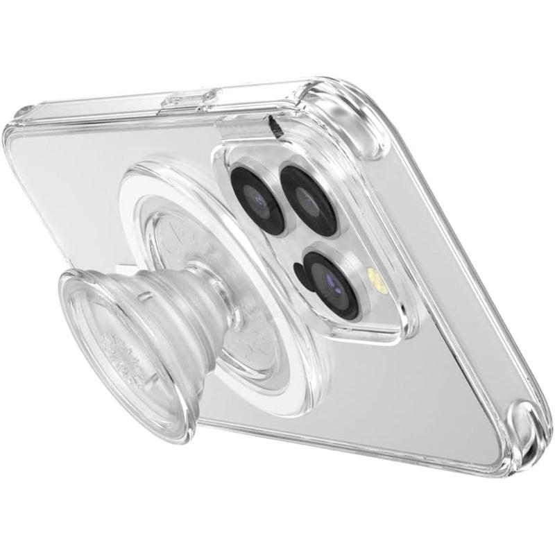 Phone Grip Compatible  for MagSafe, Magnetic Phone Grip & Stand, Swappable Top, Secure Grip for iPhone MagSafe Cases, Kickstand for Hands-Free Viewing, Wireless Charging Compatible - Black