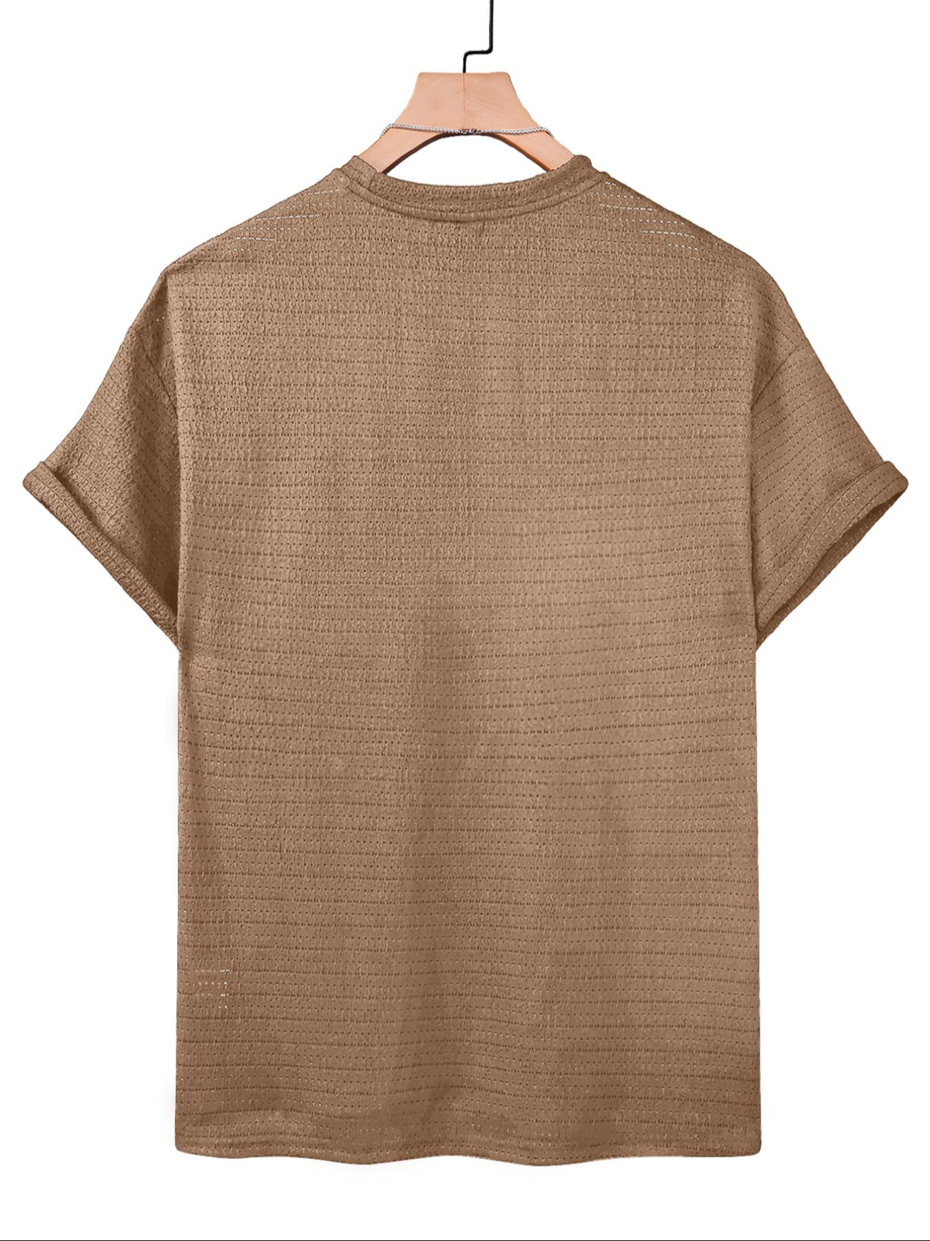 Men's Solid Color Short Sleeve T-Shirt, Casual Comfortable Round Neck Summer Top, Fashion Daily Wear Men's Clothing