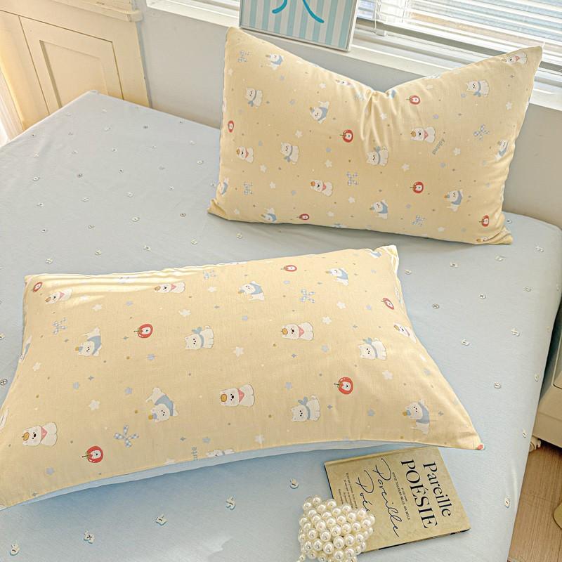 Fresh Small Floral Pillowcase, Cartoon Pillowcase, Single Pack & Twin Pack, High Gram Weight, Soft Comfortable, Home Essentials