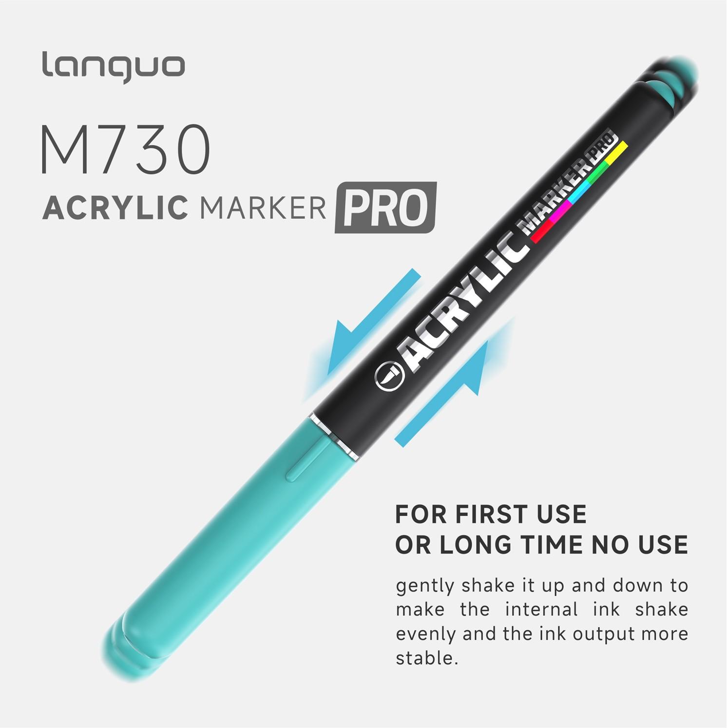 Languo Upgrade Soft Tip Acrylic Markers, 48/72/96/192/288 Colors, Metal Ball Mixer, 60% Coverage, 720° Elastic Tip, DIY Arts and Crafts Supplies