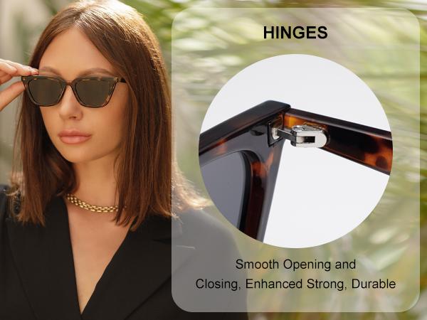 SOJOS Polarized Narrow Square Cateye Sunglasses for Women Retro Trendy Driving Glasses