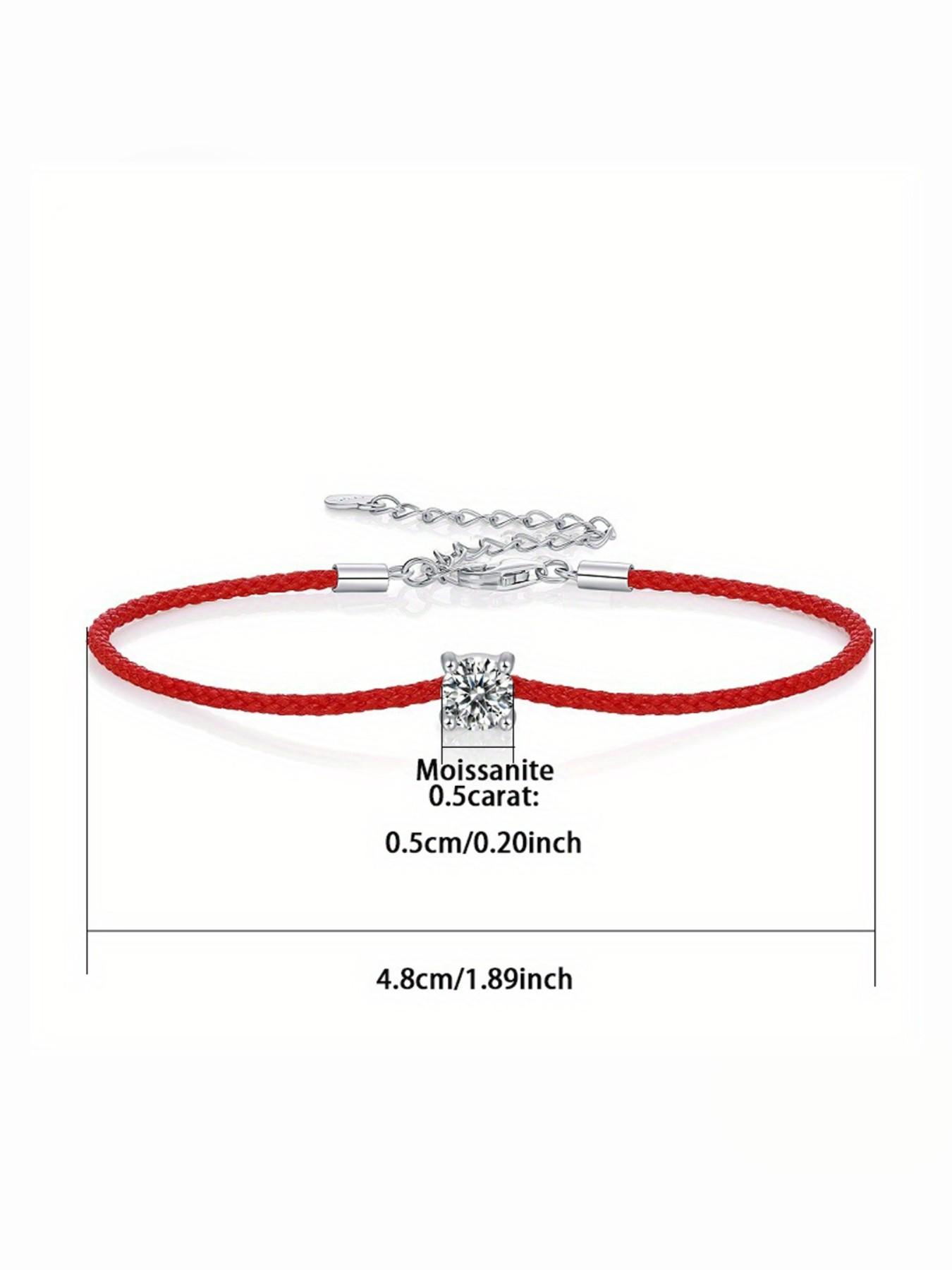 New Style 0.5 Carat Moissanite Bracelet, Fashionable Vintage Couple Design, S925 Silver Color, Perfect Gift for Daily Use, Mother's Day, Thanksgiving