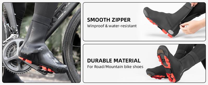 ROCKBROS Cycling Shoe Covers Warm Bike Shoe Cover Warmer Water Resistant Windproof Bicycle Overshoes for Mountain Road Bike Shoes