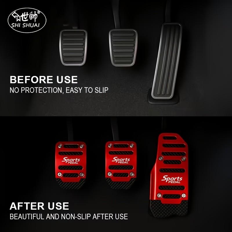 Manual/auto Anti-Slip Car Pedal, Ergonomic Design, Durable Lightweight, Suitable for Accelerator and Brake Pedals, Metal Surface