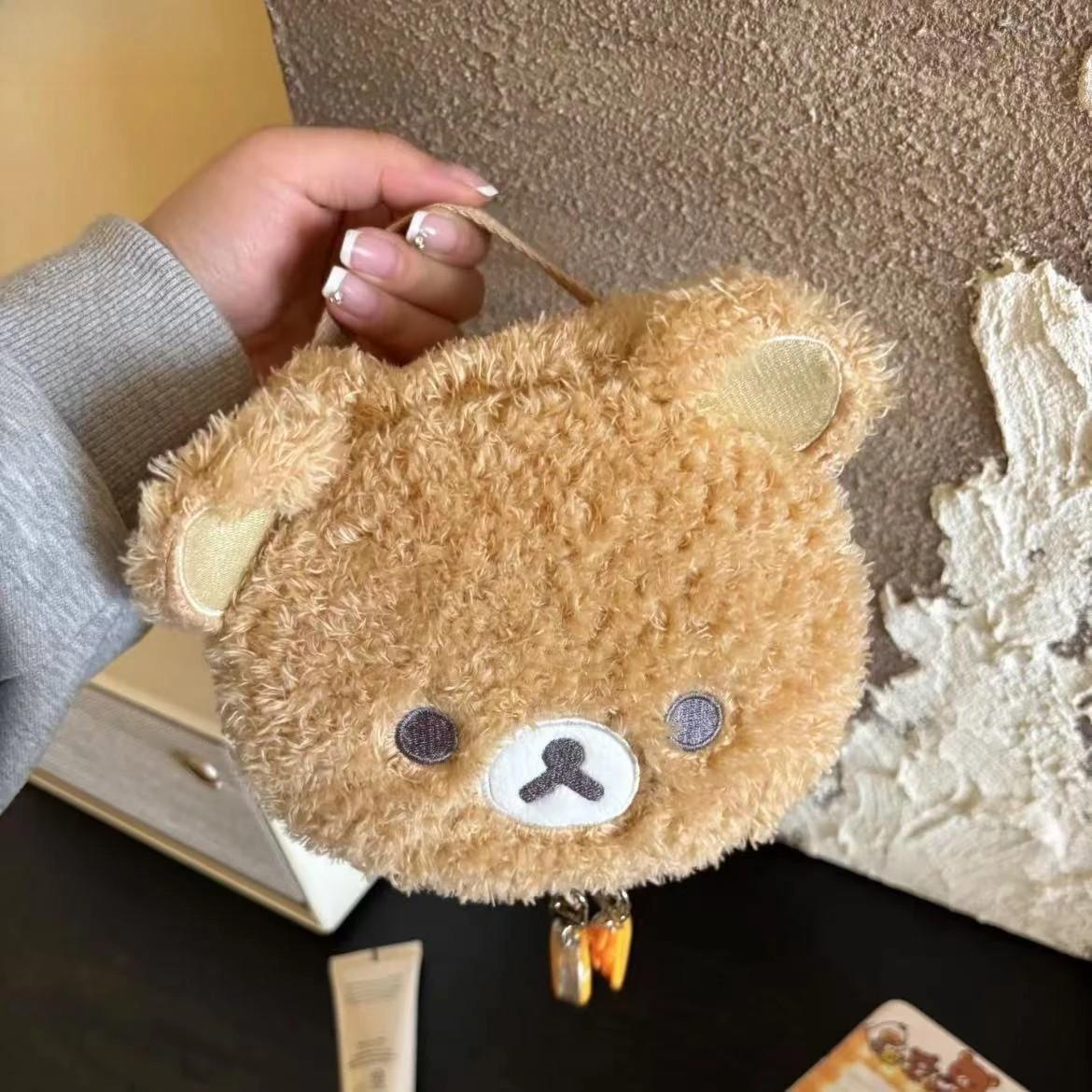 Cute Bear Plush Bag, Makeup Pouch, Portable Large Capacity Washbag, Instant Camera Storage Bag, Ccdcamera Organizer