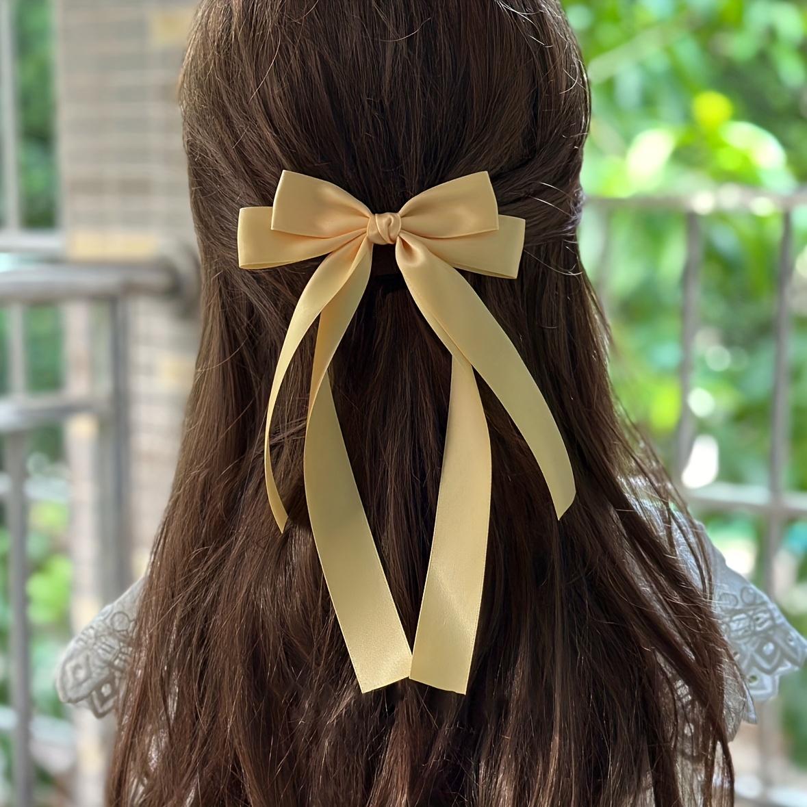 Bow Hair Clip for Women, Large Satin Ribbon Accessory for Everyday Wear, Parties, and Watch Parties, Watch Party