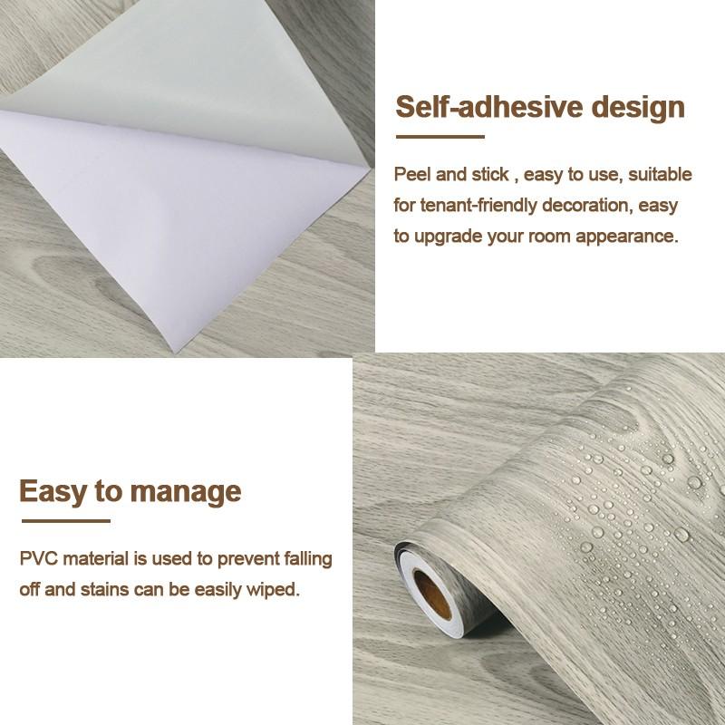 Wood Wallpaper Grey Wood Peel and Stick Wallpaper Designs Gray Wood Contact Paper Self Adhesive Decorative Wallpaper Wood Grain Faux Furniture Film Roll Desk Table Wall Cabinet Shelf Draw Liner 17.72"x118.11"