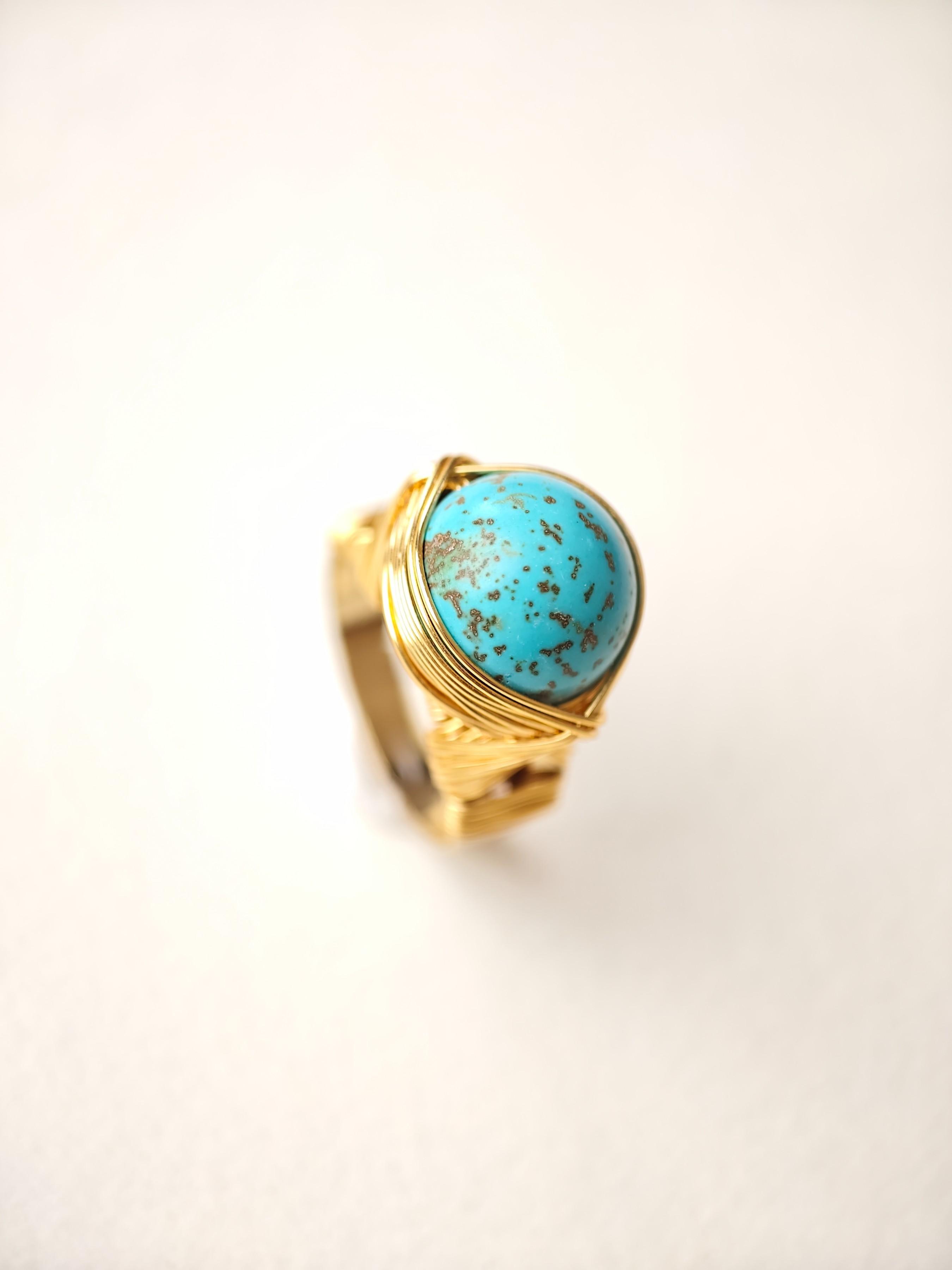 Handcrafted Wire Wrapped Natural Gemstone Rings Set, Retro Boho Luxe Design Featuring Tiger Eye Lapis Agate Turquoise, Ideal for Everyday & Holiday