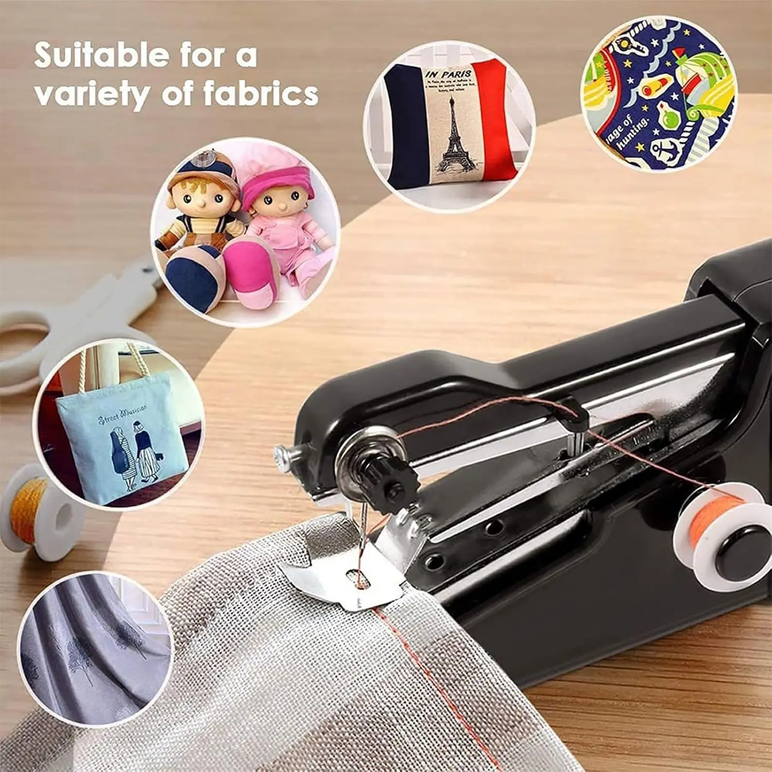 Portable Handheld Sewing Machine, Multi-Functional Mini Electronic Sewing Machine, USB Powered, Easy to Carry, Ideal for Fabric and Clothes