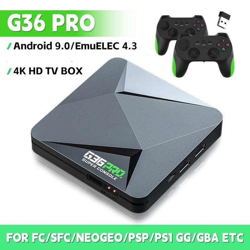 G36 PRO gaming console set-top box with 4K dual-system wireless function Game. G36PRO home gaming console with 64G memory. Completely upgraded retro gaming console.