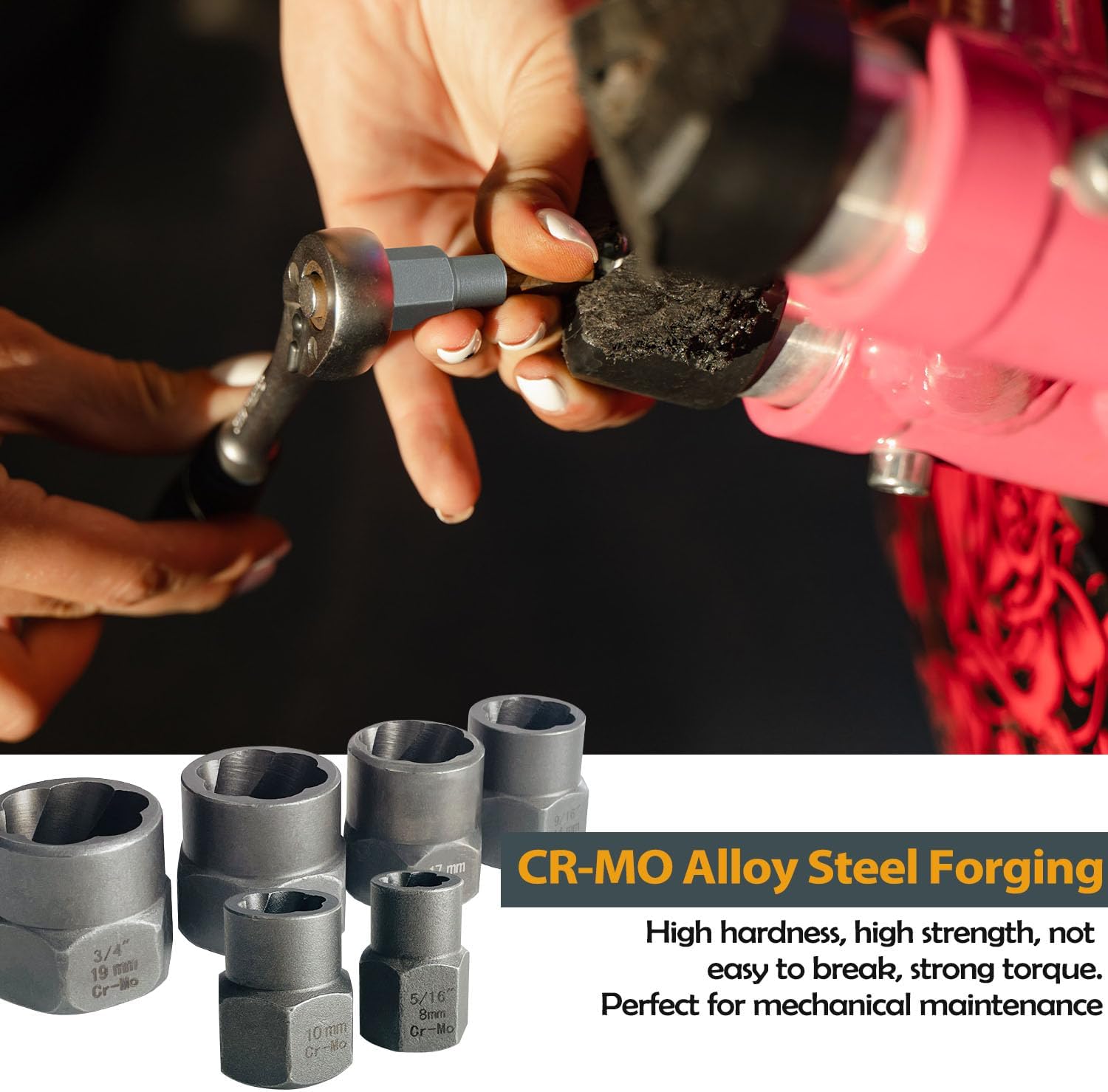 Impact Bolt & Nut Remover Set,13+1 Pieces Bolt Extractor Tool Set with Solid Storage Case,Extraction Socket Set for Removing Damaged,Frozen,Rusted,Rounded-Off Bolts,Nuts and Screws. Halloween/Thanksgiving/Christmas—The Best Choice for Gifts Impact Bolt & Nut Remover Set,13+1 Pieces Bolt Extractor Tool Set with Solid Storage Case,Extraction Socket Set for Removing Damaged,Frozen,Rusted,Rounded-Off Bolts,Nuts and Screws. Halloween/Thanksgiving/Christmas—The Best Choice for Gifts