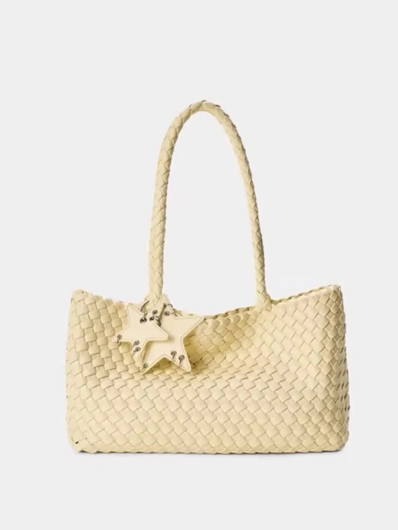 Everyday Essential Hand-Woven Metallic Tote Bag, Quiet Luxury Large Work & Vacation Shoulder Carryall, Stylish and Durable Design