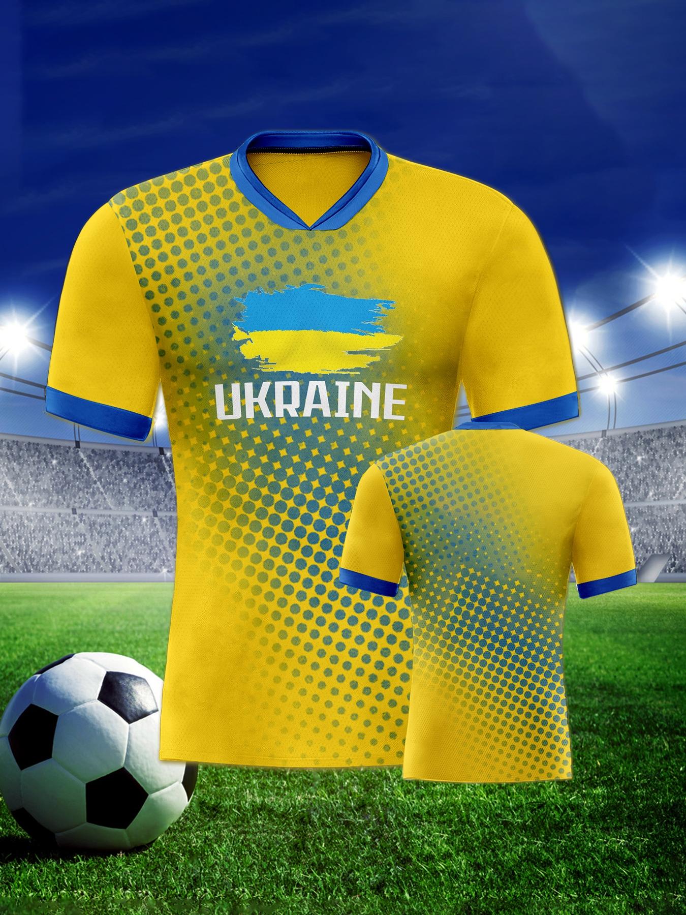 Ukraine Football Jersey Men's Breathable Soccer Shirt Ukraine National Team Fan Training Uniform