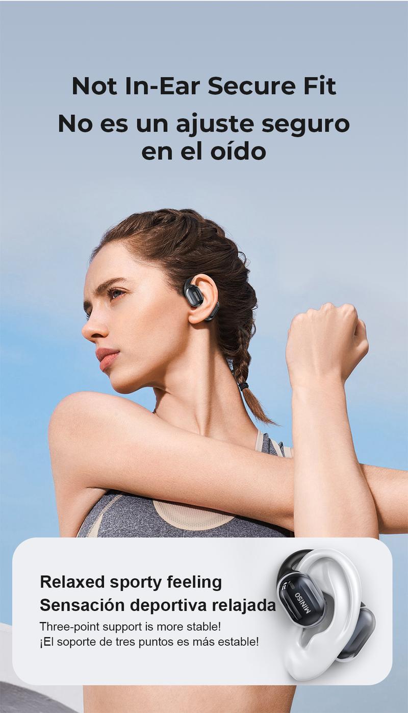 MINISO MS162 Wireless Translation Earbuds with APP Support 134 Languages Real-time Translation HiFi Sound Long Distance Connection Audio Headphone Black