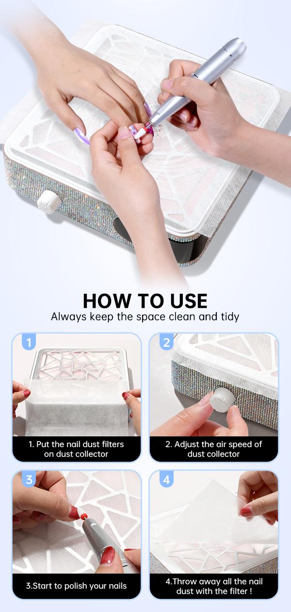 50 Sheets Nail Dust Collector Filter Paper: Disposable Dust Vacuum Filter for Most Nail Dust Fan Extractor Machine, Dust Cleaner Replacement Filter Paper Nail Tech Supplies Accessories for Home Salon