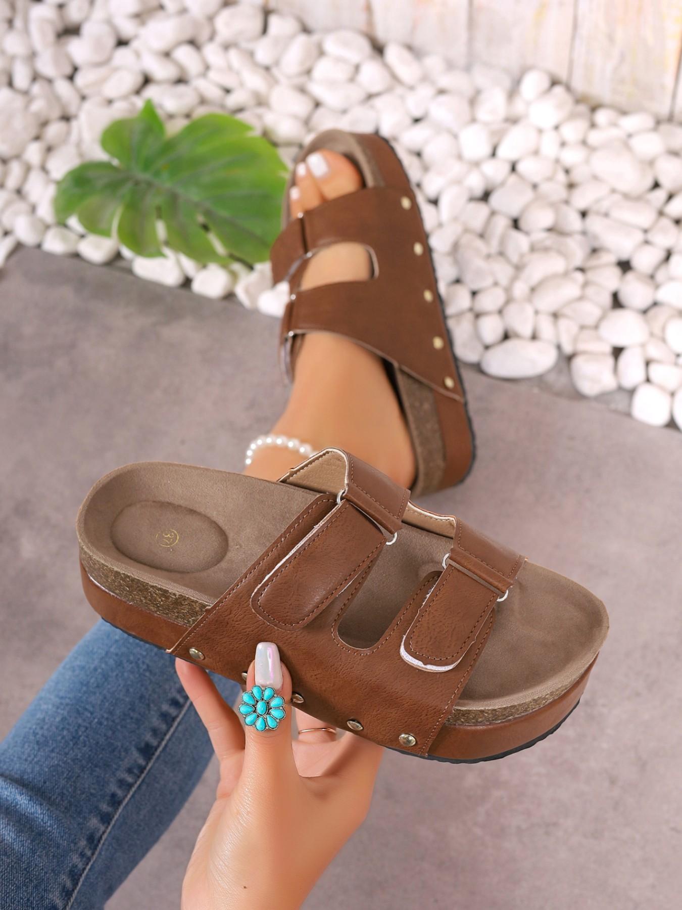 Forest Style Cork Thick Sole Sandals, Adjustable Strap Bokken Shoes, Versatile Outdoor Wear, Perfect for Commuting and Vacation