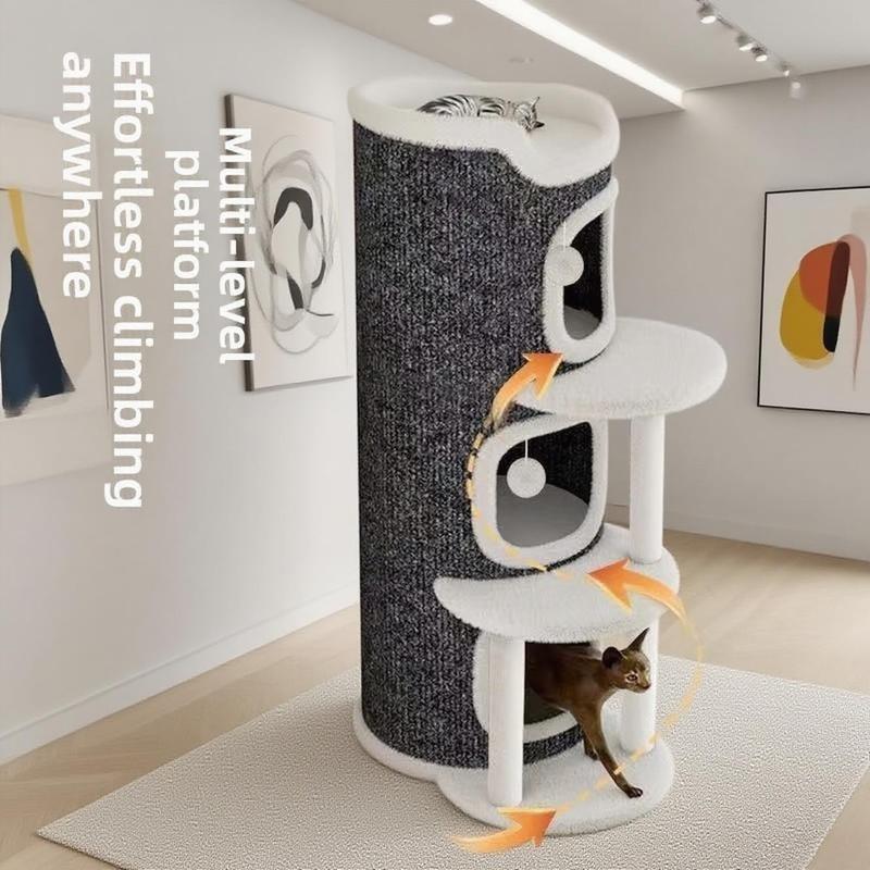 Multi-Level Foldable Cat Tree Towers for Indoor - Cat Furniture, Interactive Hanging Toy Ball, Soft Cozy Top Bed, Cat Tree House, Cat Hideaway, Vertical Scratcher, Scratch-Resistant Design, Christmas, New Year's Gifts for Cats, 3/2/1Tier