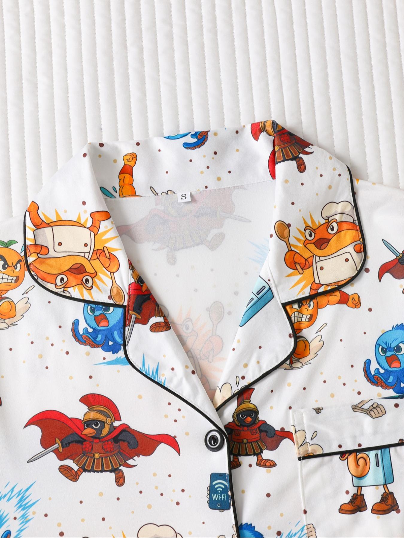 Women's Button Pajama, Casual Comfy Long Sleeve Top & Pants PJ Set, Ladies Sleepwear for All Seasons, Loungewear