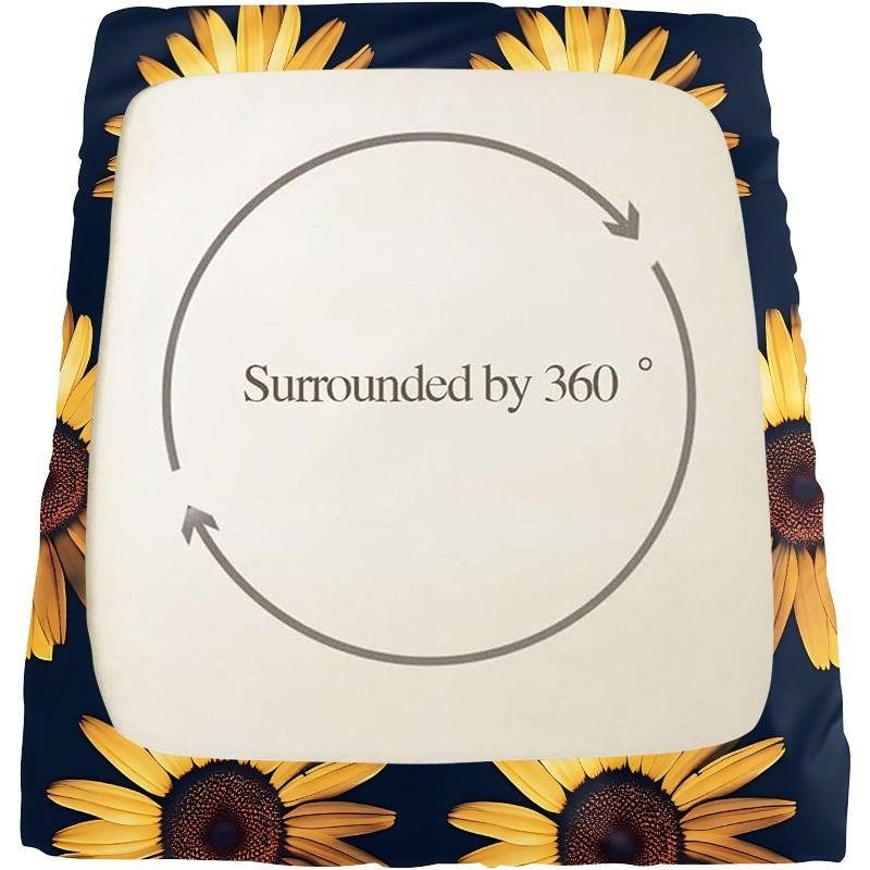 3Pcs Vibrant Sunflower Pattern Fitted Sheet Set, Modern Floral Digital Print Bedding Set, Soft and Cozy Microfiber Bedspreads, Ideal for Brightening Up Your Bedroom and Creating a Contemporary Ambiance, Includes 2 Pillowcases, No Pillow Core