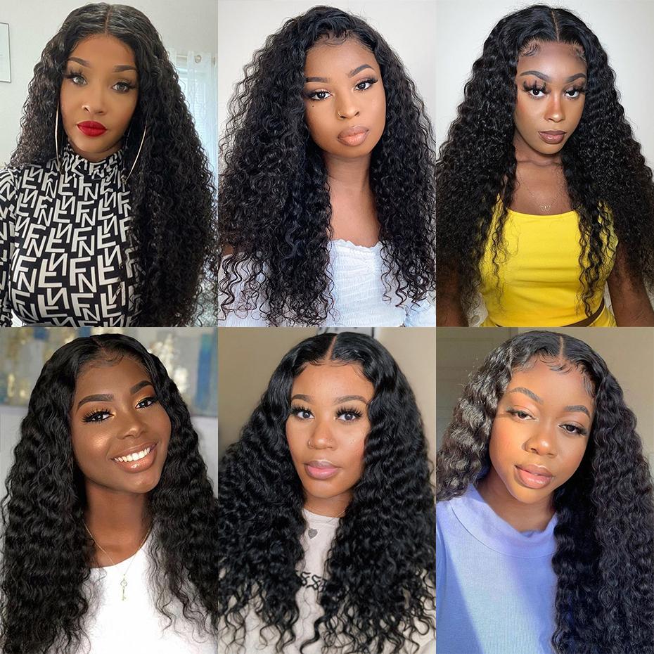 [34 Inch Only $159]13x4 Lace Frontal Wigs Human Hair Kinky Curly Frontal Wig Brazilian Wave Curly Wigs Human Hair For Women PrePlucked 180% Density Nature Black Color Vacation Hair TikTokShopHolidayHaul