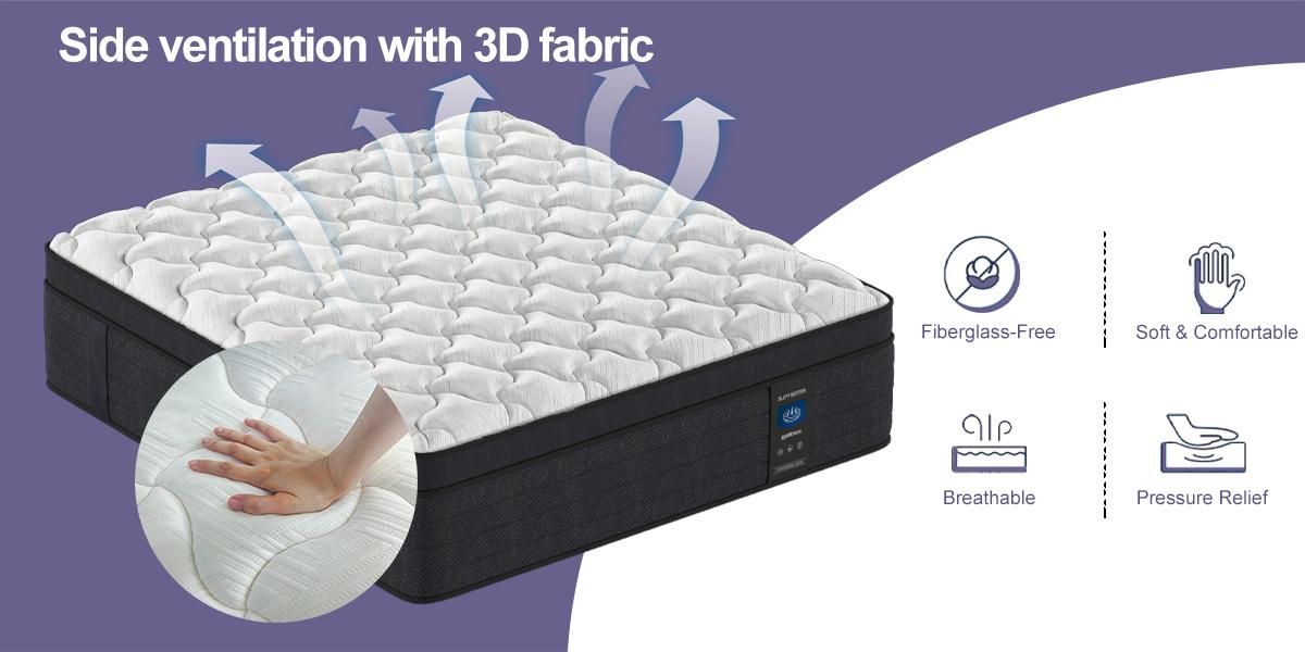 MRH 12-Inch Luxury Hybrid Mattress - Memory Foam and Individual Pocket Springs for Ultimate Comfort and Support - Perfect for Family Rooms and Hotels in