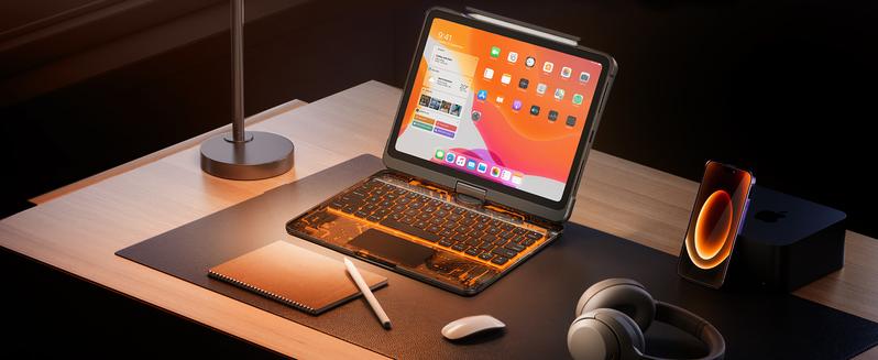 2024 Newest 360 Swivel Keyboard with transparent case for iPad(not include iPad!!!)