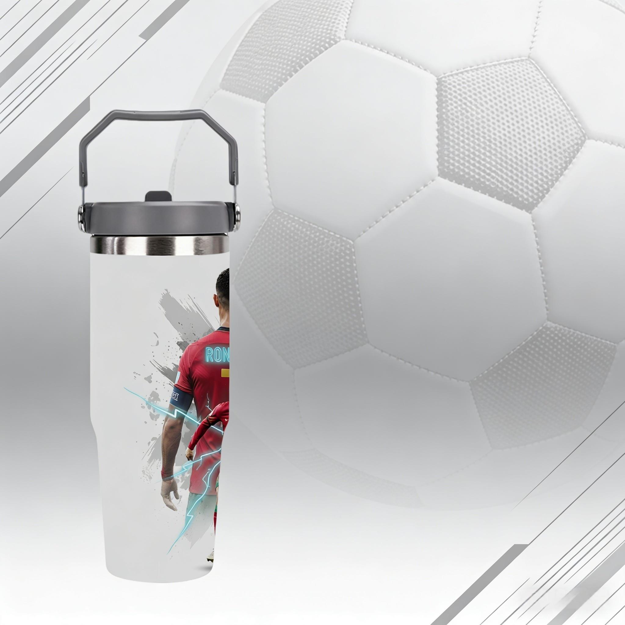 1pc 30oz stainless steel large-capacity car water bottle, Number 7 jersey Pattern，for Cristiano Ronaldo fans.for football enthusiasts. various patterns to choose from, fan gift, Outdoor camping Coffee Cups & Mugs