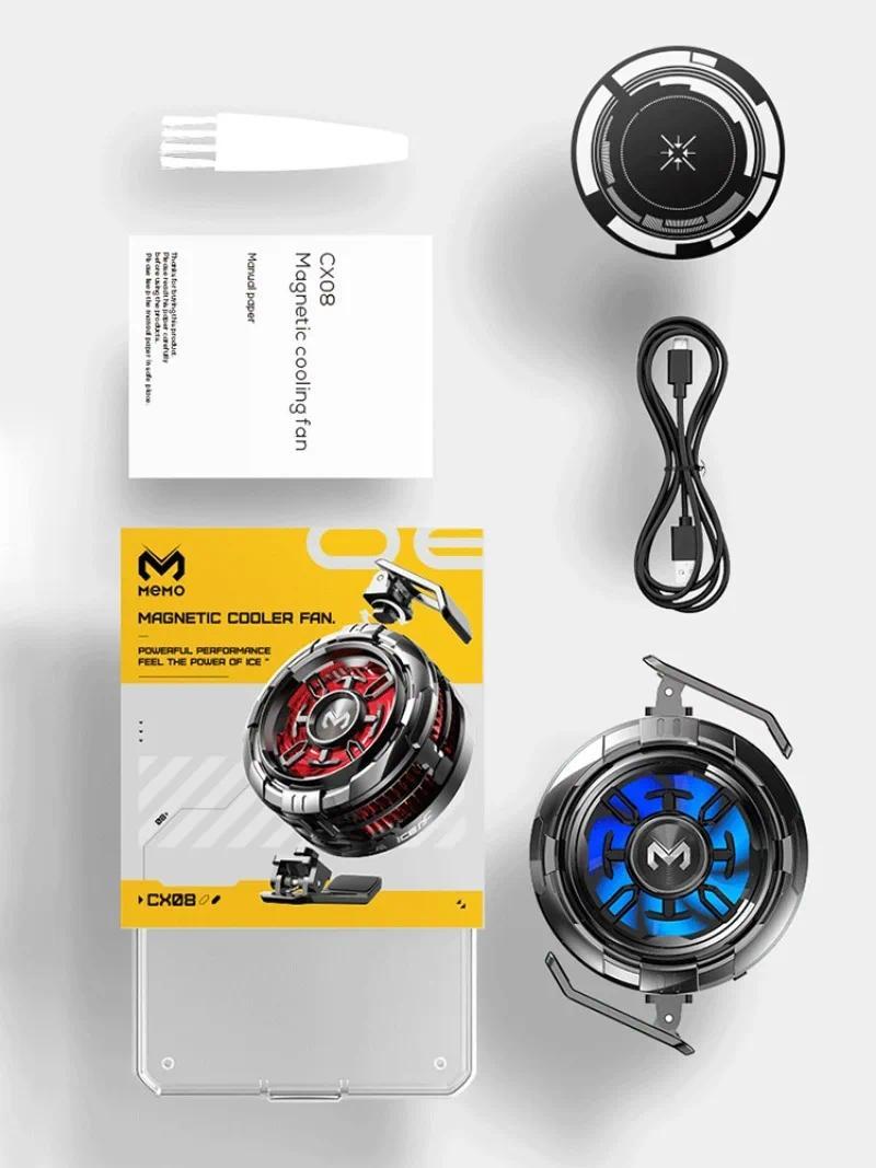 Universal Magnetic USB Mobile Phone Cooling Fan Case with Cable - Compact CX08 Back Clip Radiator, Charging Function, Ice Cool Heat Sink for PUBG Gaming Smartphones