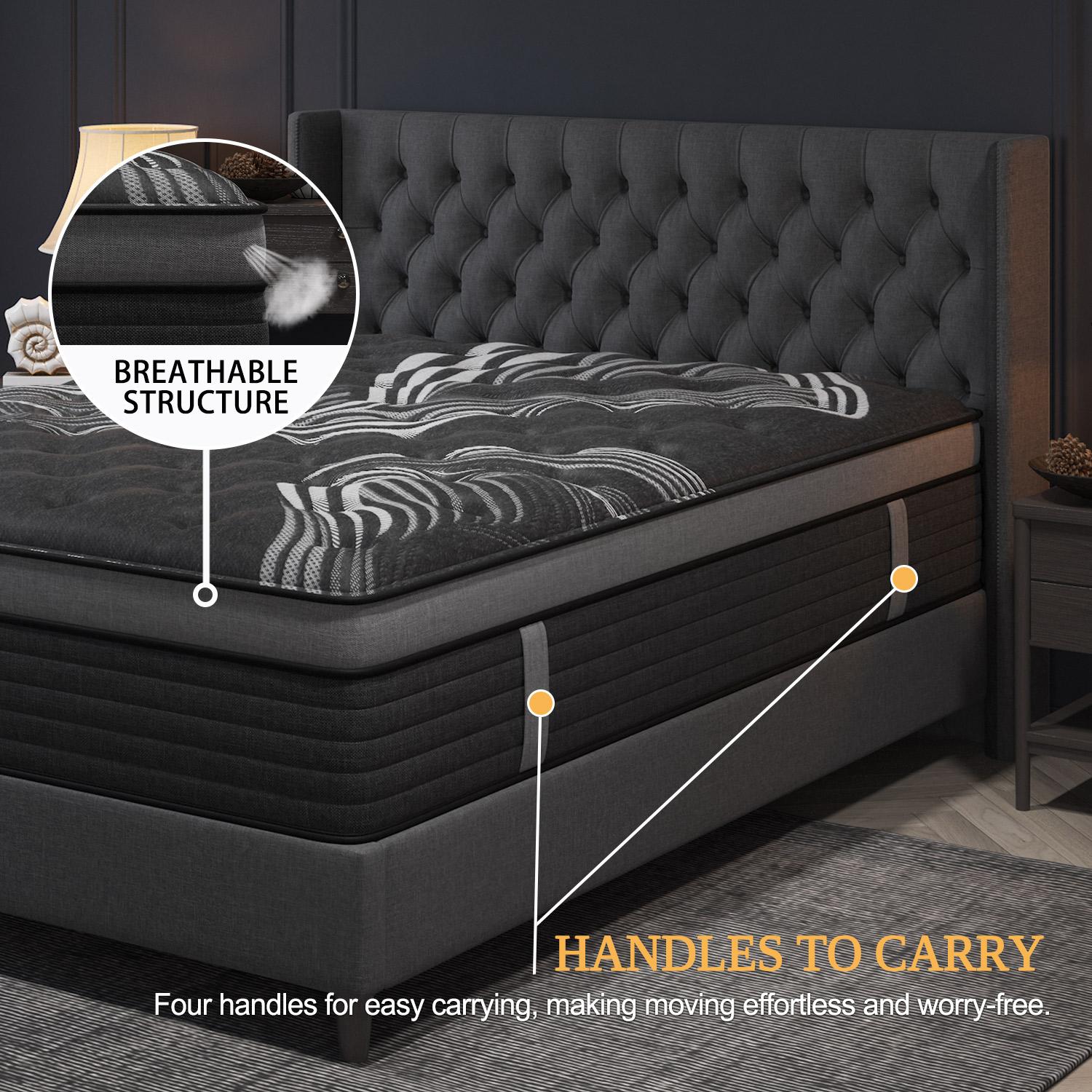 14/12 Inch Gel Memory Foam Mattress Hybrid Pocket Spring Twin Full Queen King Bed Mattress In A Box, Euro Top Medium Firm for Back & Lumbar Support, Individual Pocket Spring Bed for Motion Isolation & Fiberglass Free