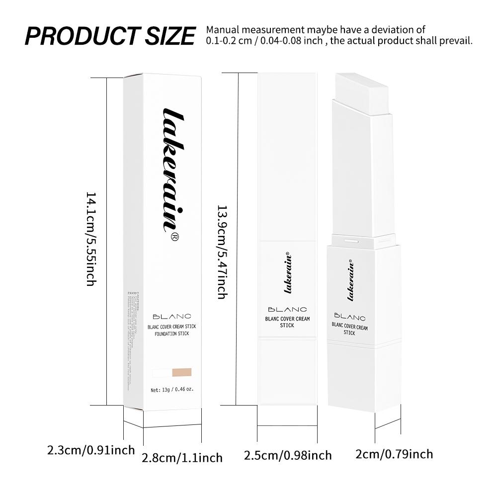 Long-Lasting Color-Adapting Foundation Stick, Flawless Foundation, Medium to High Coverage, Self-Adjusting to Skin Tone (White Base), Oil-Free & Lightweight, Dual-Ended with Built in Brush, 5 Shades for All Skin Tones, Face Makeup