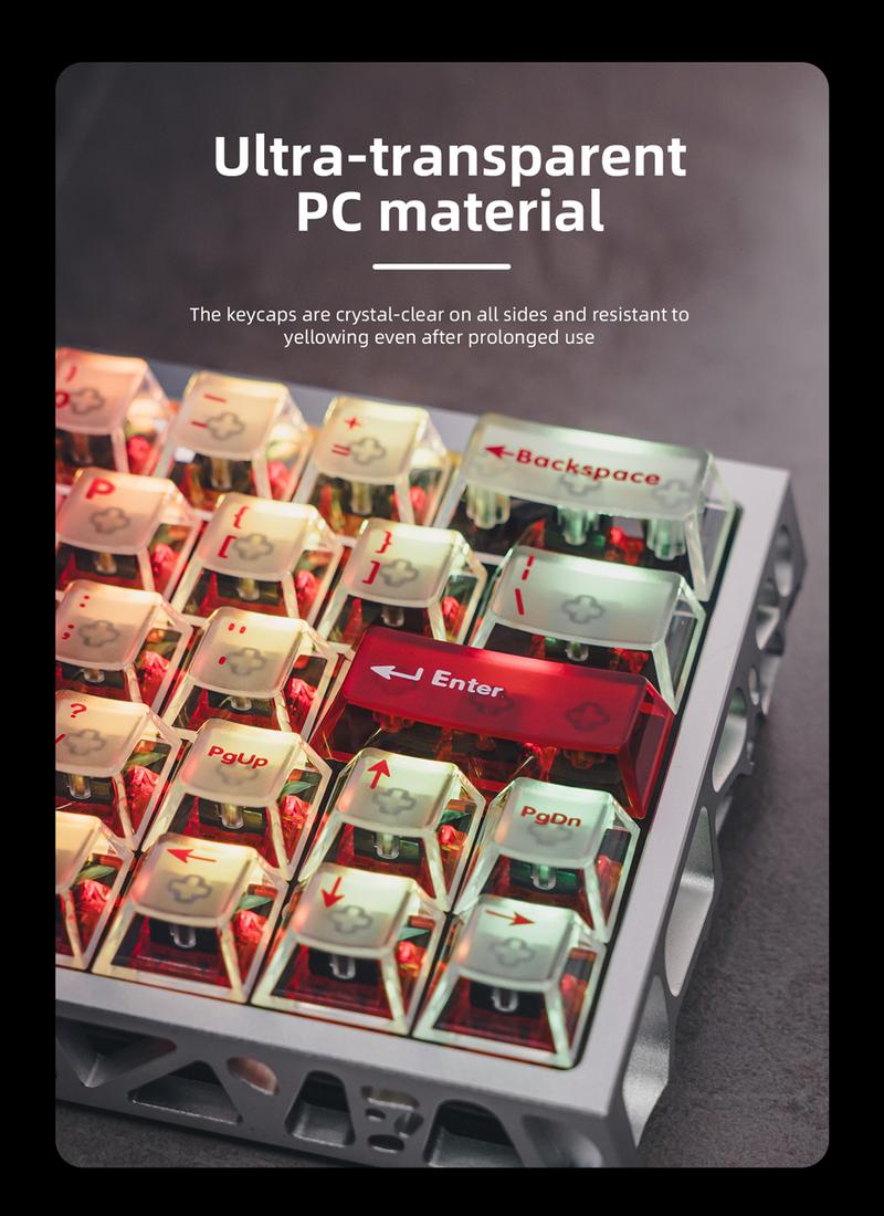 Latenpow Foggy Transparent Keycaps PBT Keycap Set for Mechanical Gaming Keyboard DIY 68/75 Layout 94 Keys