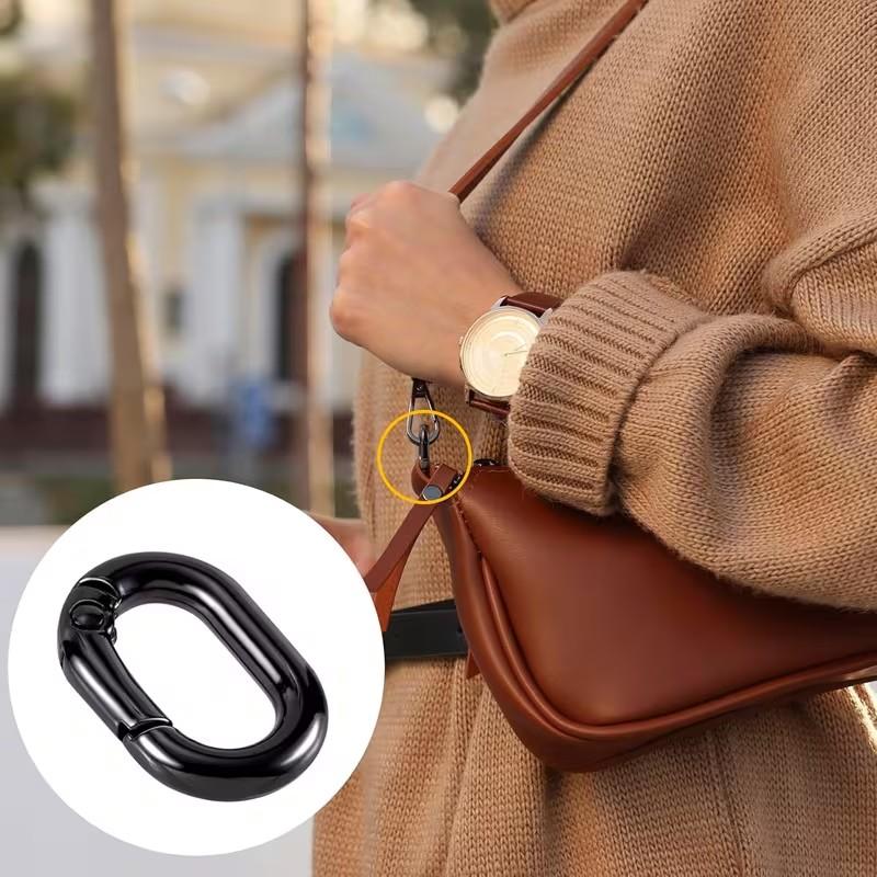 10-Pack Mini Oval Spring Keychains, Simple Small Keychain Accessories, Backpack Attachments, Essential Everyday Items