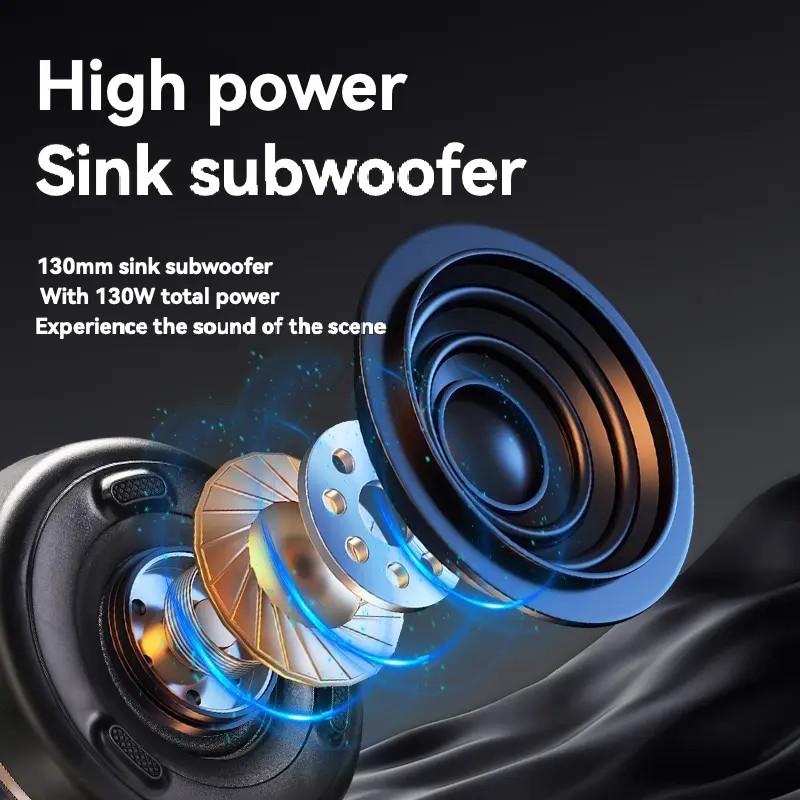 Compact Bluetooth-compatible Speaker, 360° Surround Sound, 7 LED Effects, USB Type-C, 500mah Battery, Wireless, Home Theater, Gift Ready